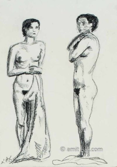 Two Nude Figures Amit Bar Art