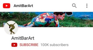 YouTube channel AmitBarArt 100,000 subscribers