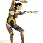 Colorful I: Body-painted model in fighting element