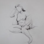 A model with shirt and shoes. Pencil