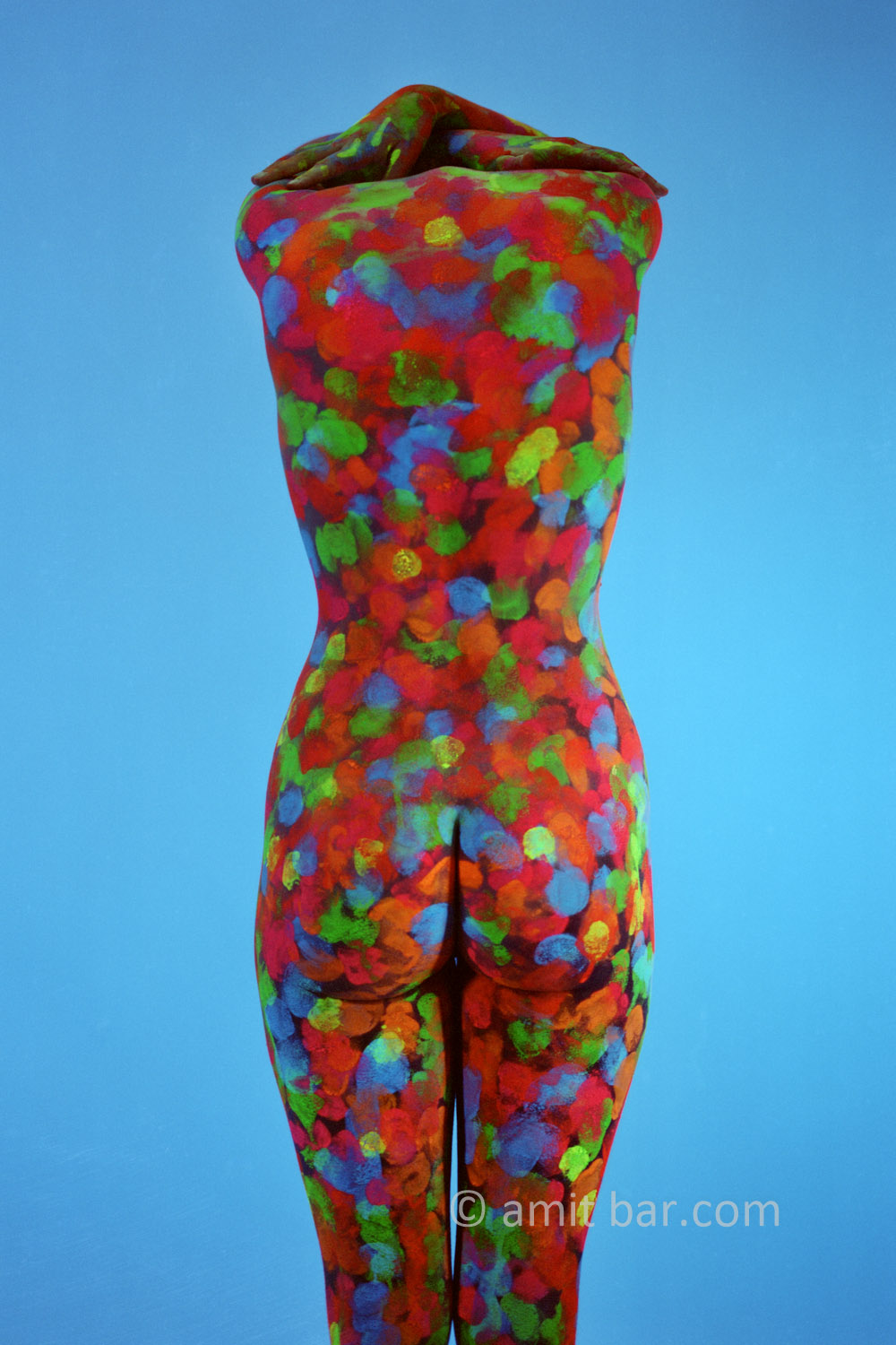 Abstraction II: Body-painted model in colored stains
