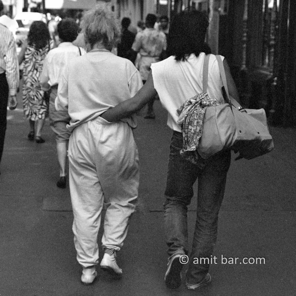Amsterdam!: A couple is walking on Calverstreet, Amsterdam