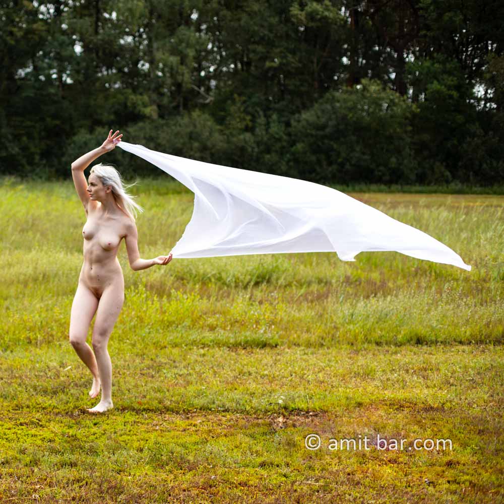 Ankie V: Model Ankie is dacing in nature with a rag