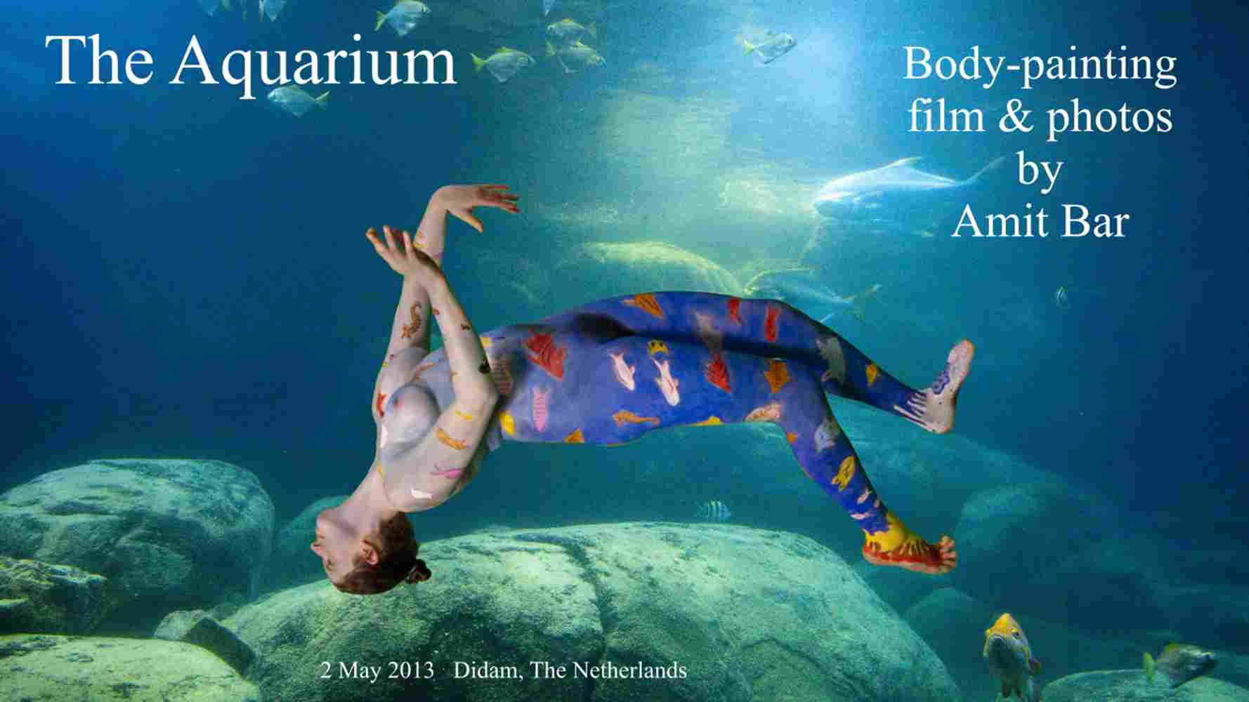 Aquarium video: This body-painting was inspired by fishes. Not those who are swimming in the sea or lake, but in the aquarium, to the notes of the composer Saint-Saëns.