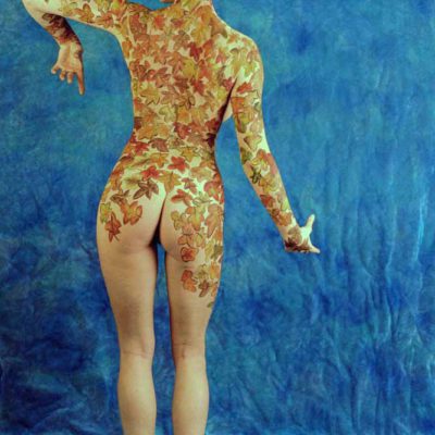 Autumn leaves body painting