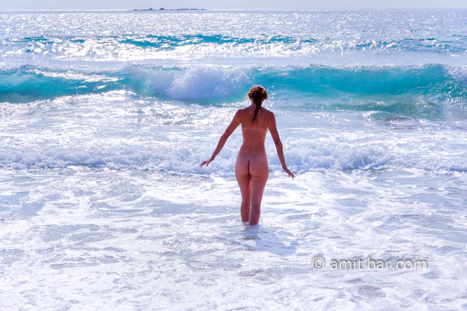 Betset I: Nude model in the sea beside Betset, Israel