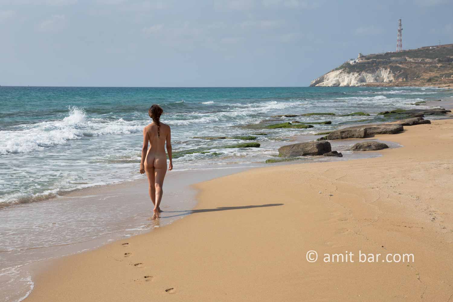 Betset II: Nude model in the sea beside Betset, Israel