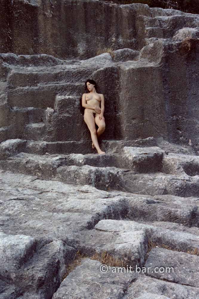 Black rock 1-I: Nude girl in a n ancient quarry