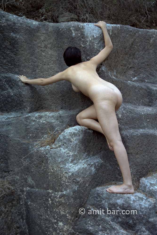 Black rock 1-II: Nude girl in a ancient quarry