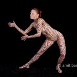 Black stripes II: Body-painted model in black stripes