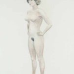 Brave nude: Nude girl in colored pencils