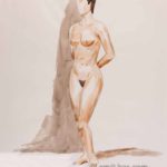Brown nude: Nude figure in brown aquarel