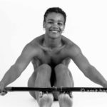 Canoe girl 1-I: Nude canoe sporter in my studio