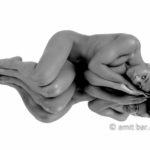 Canoe girl 1-V: Nude canoe sporter on a mirror