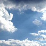 Clouds I: black and white clouds in blue sky