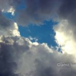 Clouds VI: black and white clouds in blue sky