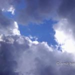 Clouds VIII: black and white clouds in blue sky