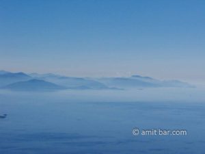 Corfu: Misty view: Mist above the Bay of Corfu