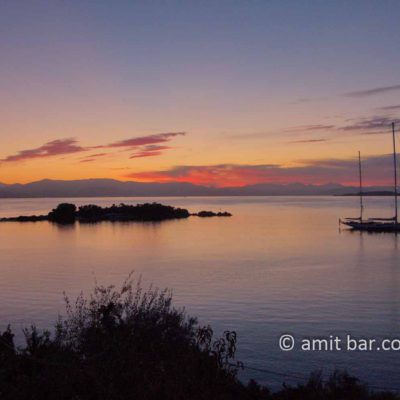 Corfu: Sunrise above Greece