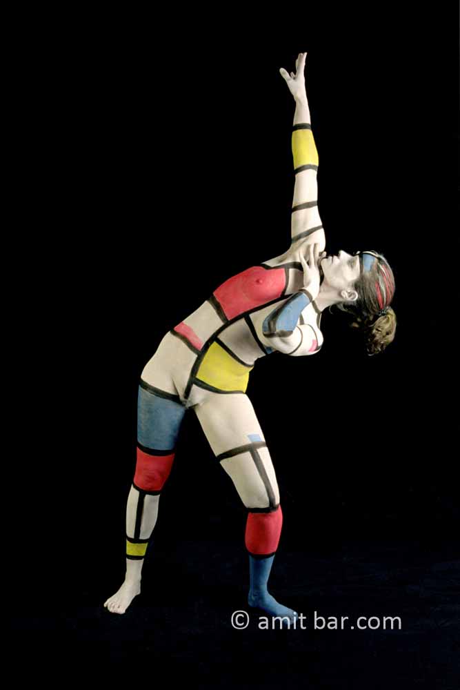 Cubes II: Body-painted model in cubes form