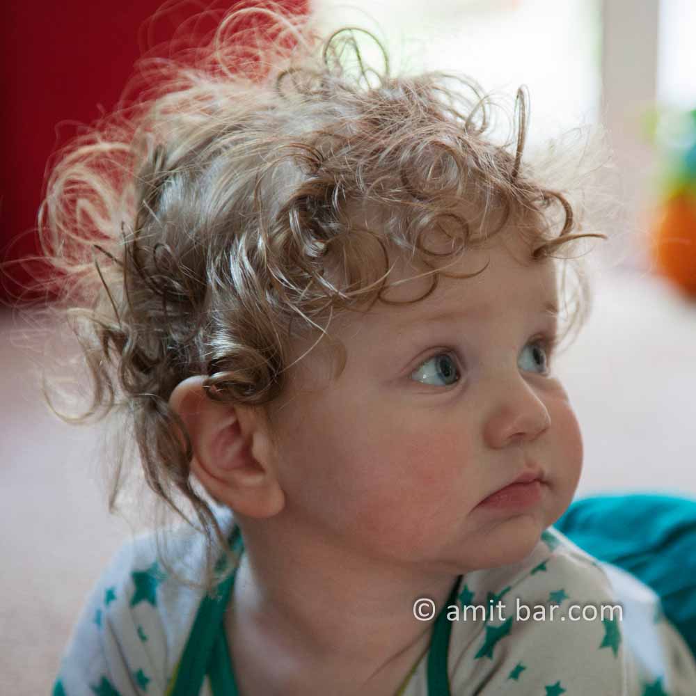 Curls I: Curly baby is wondering