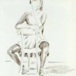 Dancer on opposite chair: Dancer on opposite chair in aquarel