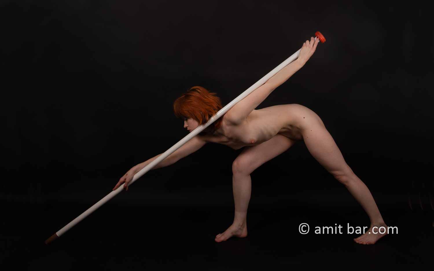 Dancing with stick V: Model Ameria is dancing with a stick