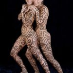 Different sisters I: Two body-painted sister-models