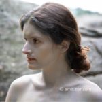 Dolmen woman portrait III: Portrait of Elle, the body-painted dolmen woman