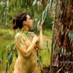Eucalyptus grove I: Body-painted model in eucalyptus grove