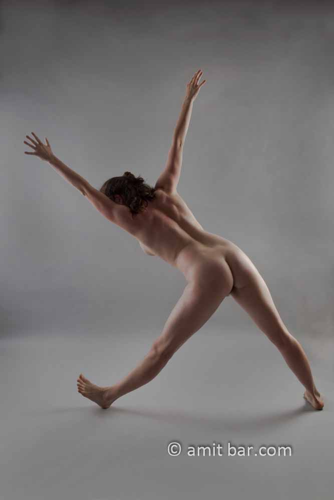 Expression I: Nude dancer executing expressive dance