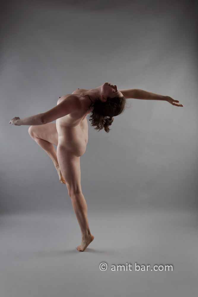 Expression II: Nude dancer executing expressive dance