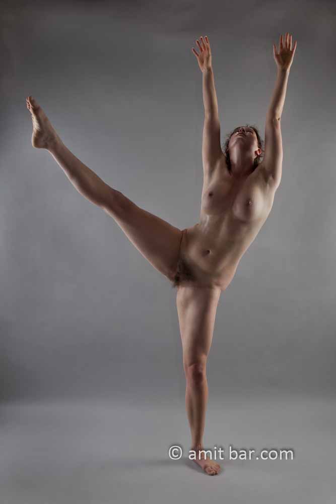 Expression III: Nude dancer executing expressive dance