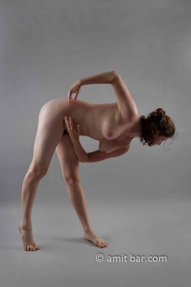 Expression V: Nude dancer executing expressive dance