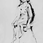 Expressive nude III: Nude figure in ink