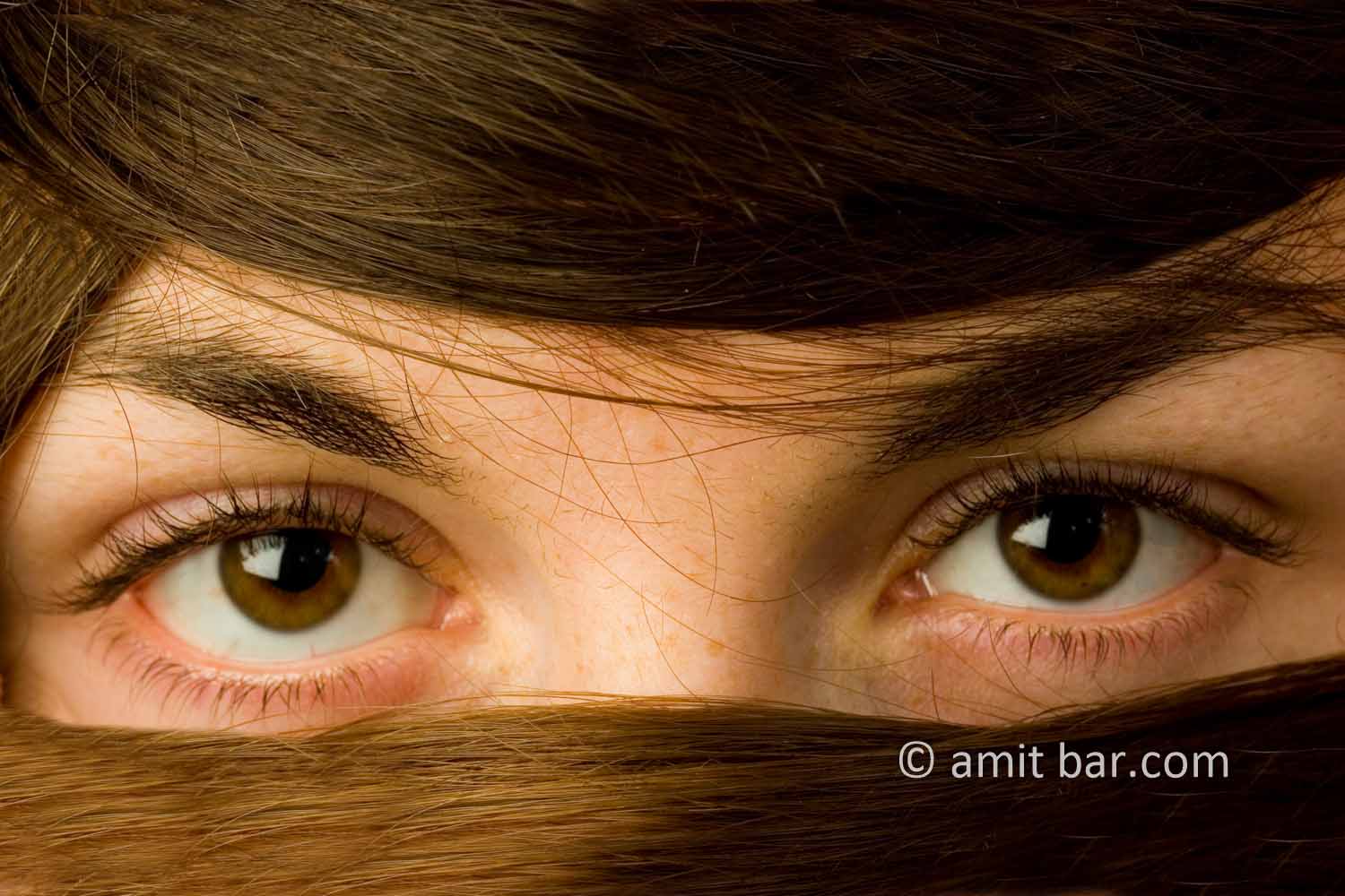 Eyes, hair and scarf I: eyes and hair