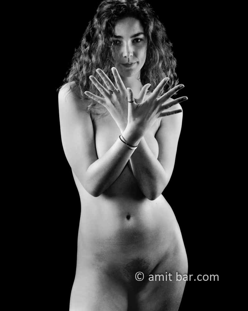 Fingers: Nude model in my studio