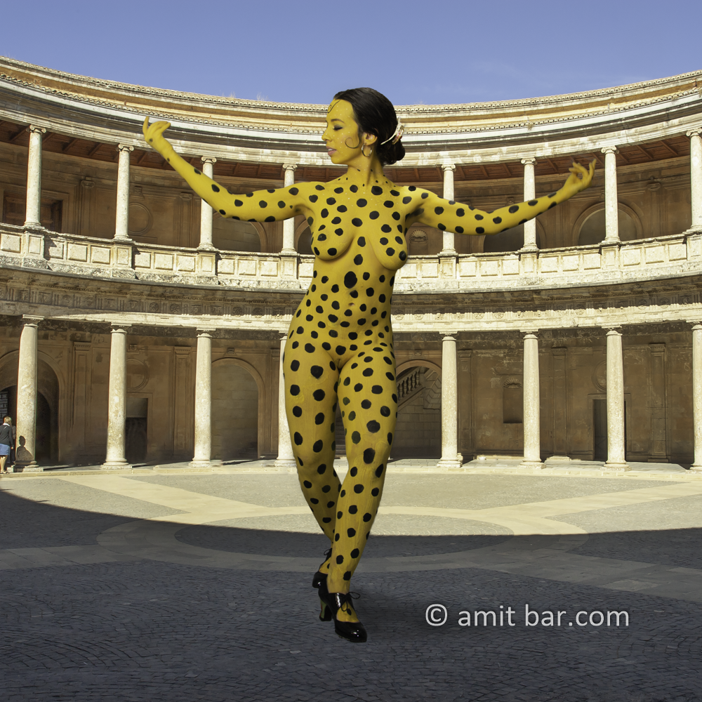 Flamenco I: Body-painted dancer is dancing flamenco