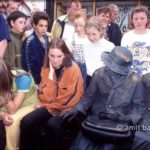 Frightening: Two actors at Street theater festival in Doetinchem, The Netherlands