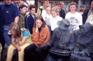 Frightening: Two actors at Street theater festival in Doetinchem, The Netherlands