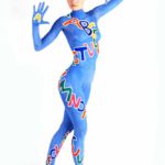 From A to Z I: Body-painted model with letters