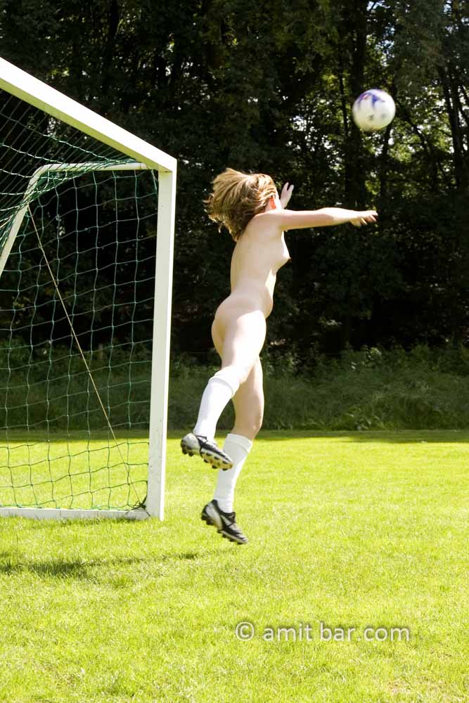 Goalkeeper II: Nude goalkeeper at football match