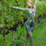 Grapes II: Body-painted model in the vineyard