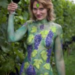 Grapes III: Body-painted model in the vineyard