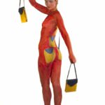 Handbags II: Body-painted dancer with hand bags