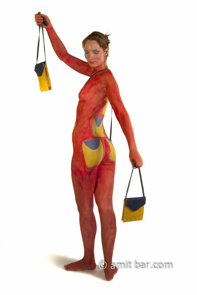 Handbags II: Body-painted dancer with hand bags