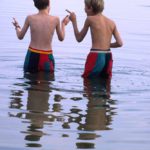 Having fun 2: Two boys amusing each other