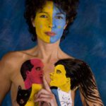 Heads of Gelderland I: Body-painted model with heads from the Dutch province of Gelderland