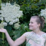 Hogweed plant portrait II: A Portrait of Shelly, who is walking along the beautiful Giant Hogweed plant