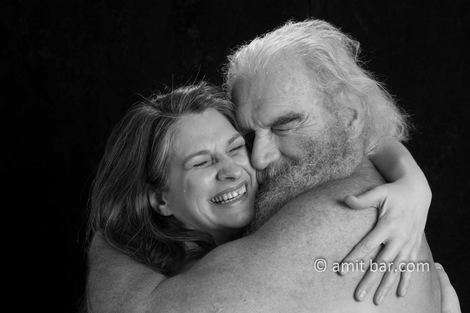Hug: Old man huges his beloved one